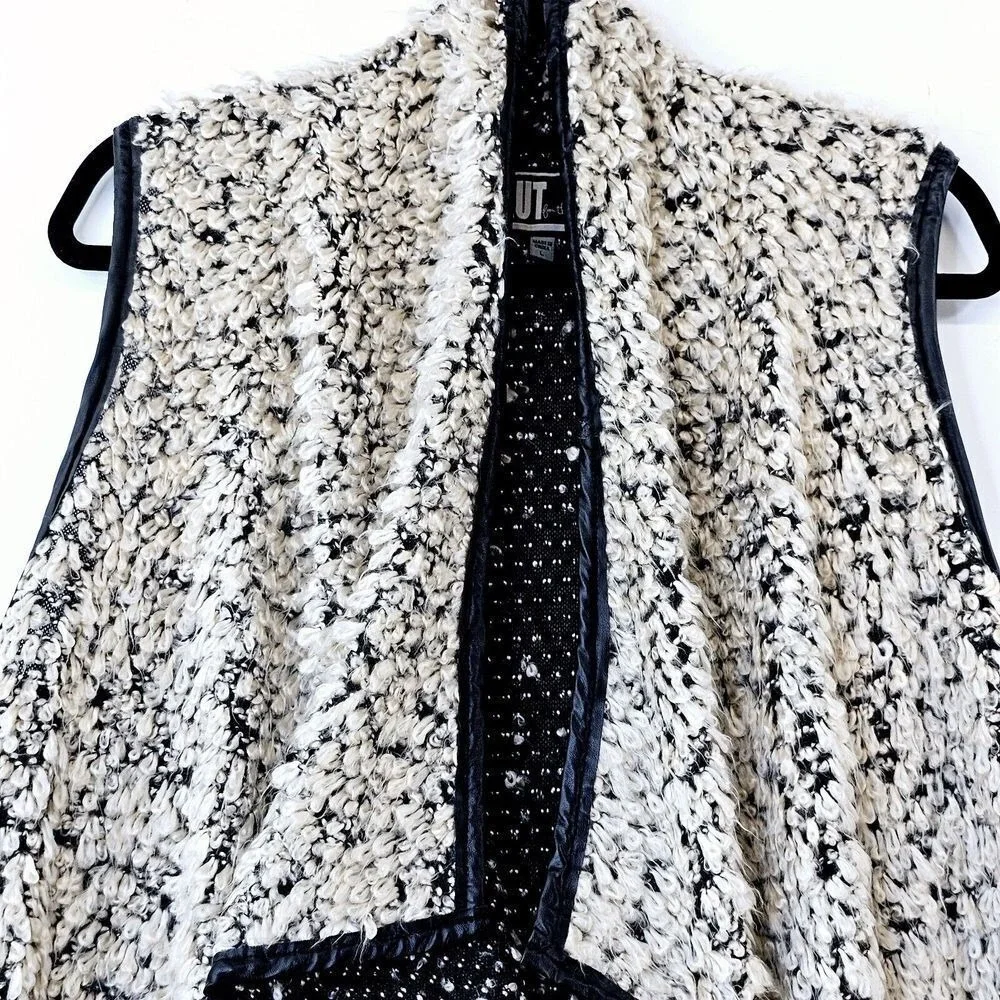 KUT from‎ the Kloth Waterfall Open Front Textured Knit Vest Women's Large Casual